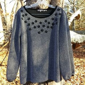 Elegant Karl Lagerfeld Embellished Sweater, size large